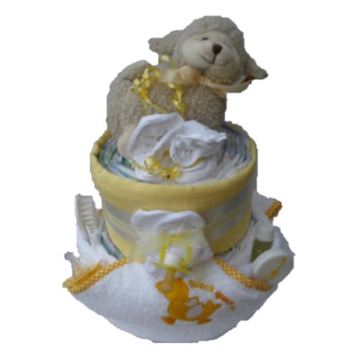 unisex nappy cake, 2 tier natural nappy cake, cream nappy cake, baby gifts, baby showers, baby present, baby gifts, irish baby