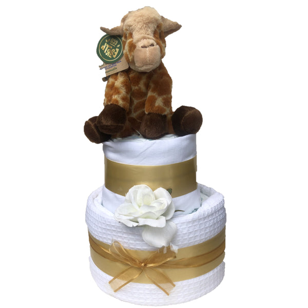 2 Tier Giraffe Nappy Cake