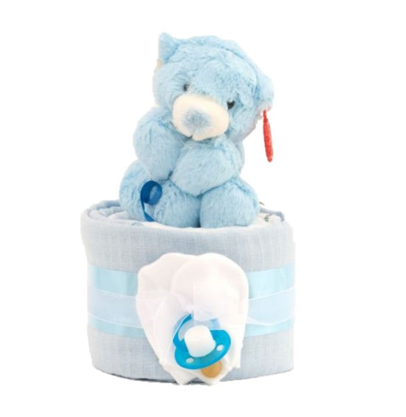 Simple Nappy Cake - 1 Tier Blue