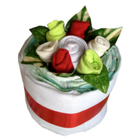 blooms nappy cake, colourful nappy cake, baby nappy cake, unisex nappy cake, nappy cakes ireland, nappycakesie