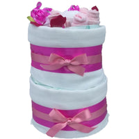 Beautiful Blossom Nappy Cake - 2 Tier Pink