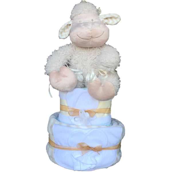 Deluxe 2 Tier Nappy Cake - Natural