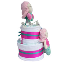 mermaid nappy cake, baby girl nappy cake, new baby mermaid nappy cake, baby gift Ireland, cool baby gift Ireland, quirky baby gifts, new baby gifts, new baby presents, mermaid baby gift