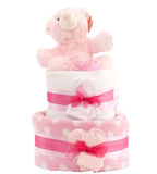 Simple Nappy Cake - Pink 2 Tier