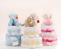 Simple Nappy Cake - 2 Tier Blue