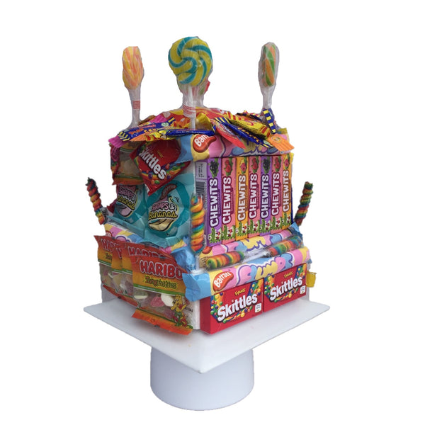 Sweet Candy cake tower.  Towers of candy treats, candy birthday cake, sweet candy cake, sweet cake, candy sweet cake