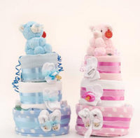 Standard Nappy Cake - 3 Tier Pink