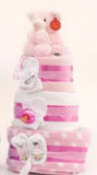 Standard Nappy Cake - 3 Tier Pink
