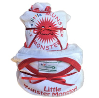 munster monster nappy cake, baby gifts, munster rugby baby, rugby baby gifts, new baby gifts, baby gifts ireland, nappy cakes ireland, rugby baby shower