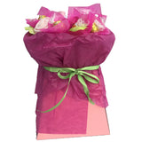 Pink chocolate bouquet, new baby girl bouquet, baby girl chocolate gifts, chocolate gifts ireland, pink chocolate bouquet, bouquet of baby clothes