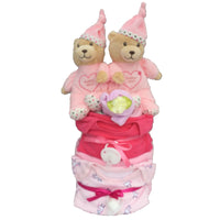 twin girls nappy cake ireland, twins nappy cakes, twins baby gifts, twins baby shower, twins baby presents, twins baby gifts ireland, nappycakesie