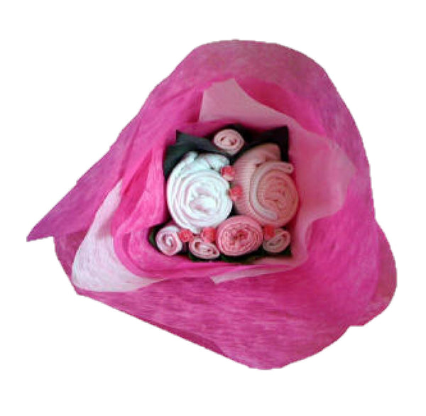 baby girls clothes bouquet, pink baby bouquet, baby blossoms, baby girl, new baby, nappycakesie, baby gifts ireland, nappy cakes